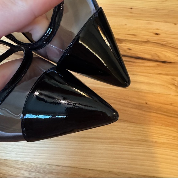 Stuart Weitzman Poudre Mondrian 50 Slingback PVC kitten heel Pumps in Black - Picture 9 of 13
